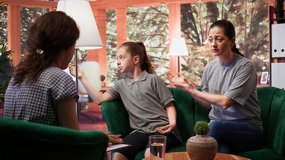 Recovery coaching session helping troubled teen