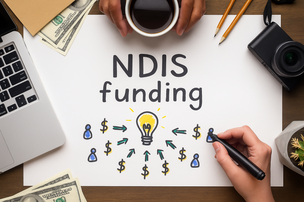NDIS funding illustration showing support planning and budget allocation for participants