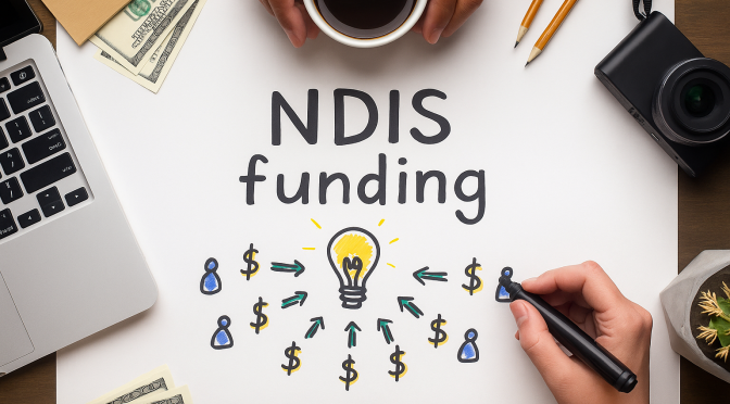 NDIS funding illustration showing support planning and budget allocation for participants